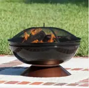 Firepit Wood Burning Fire Pit Bowl Grill Grate Outdoor Cooking Fireplace Screen