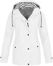 [ADJHDFH] women jackets fashion,biggest, under 10 dollars,women waterproof rain jacket long sleeve lightweight hiking jackets with hood travel zip up raincoat with pockets（a4-white，l）, A4-white, Large