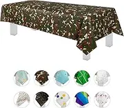 Camouflage 6 Pack Premium Disposable Plastic Tablecloth 54 Inch. x 108 Inch. Rectangle Table Cover by Grandipity