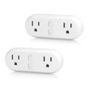 HBN Smart Plug 15A, WiFi Outlet Extender Dual Socket Plugs 2 Outlet-2 Pack