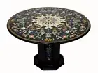 36" center Marble Table Top Pietra Dura Inlay art Work With marble Stand