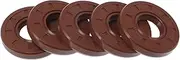 X AUTOHAUX Universal Oil Seal TC Double Lip W Steel Spring Seal Ring Rotary Shaft Seal 19x42x7mm High Pressure FKM Rubber Brown 5 Pcs