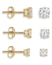 Savvy Cie 18K Over Silver CZ Studs