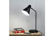 Oriel Lighting TARGA Black Desk Lamp with USB and wireless charging