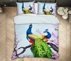 3D Peacock Flower NAO452 Bed Pillowcases Quilt Duvet Cover Set Queen King Fay
