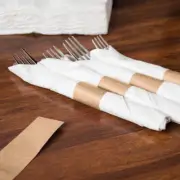 Natural Kraft Self-Adhering Customizable Paper Napkin Band - 2000/Box