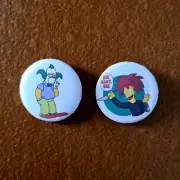 THE SIMPSONS Badge Set / Krusty the Clown / Sideshow Bob