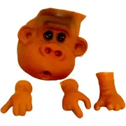 Vtg Rubber Doll Making Parts Monkey Head Hands 1 Foot!! Sewing Toy Made in Korea