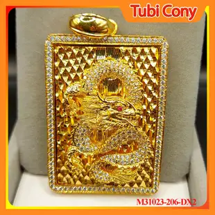 Tubi Cony 男士吊墜帶龍 M31023-206-DX2 鑲嵌精緻的石頭 6 厘米高 - 強力 - 男性