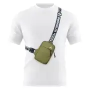 Mini Crossbody Sling Bag Chest Bag Dual Pocket Water Resistant mini Army Green