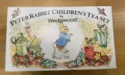 Vtg. Wedgwood Peter Rabbit Children’s 4 pc. Tea Set Sugar, Cream, and Teapot/Lid
