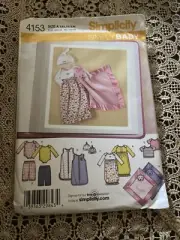 Simplicity 4153 Baby Infant Layette With Blanket Sewing Pattern UC