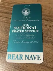 PRESIDENT DONALD TRUMP 2025 INAUGURATION CREDENTIAL PASS PRAYER SERVICE 1/21