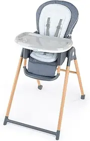 Ingenuity Proper Positioner Deluxe High Chair - 7-in-1 Convertible Baby Seat, Faux Wood Print Legs, Unisex, for Ages 0-36 Months