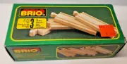 Vintage BRIO No.33334 Small Straight Track 4pc 4.25" Made in Sweden. NOS