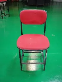 在飛比找Yahoo!奇摩拍賣優惠-宏品二手家具館~C0621-16紅布鐵椅 大學椅 電腦椅 辦