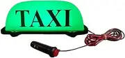 Taxi Cab Roof Top Illuminated Sign with 3 Meters Power Cable,12V Magnetic Waterproof Taxi Sign Light,Green LED Light with White Shell Taxi Light, GTX95