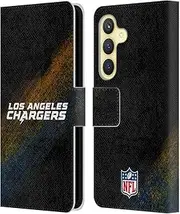 Head Case Designs Officially Licensed NFL Blur Los Angeles Chargers Logo Leather Book Wallet Case Cover Compatible with Samsung Galaxy S24 5G