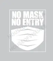 No Mask No Entry Vinyl DECAL Window STICKER Graphic, Matte White 5”x4.5”