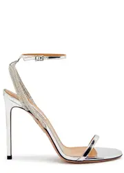 Aquazzura Wild At Heart 105 Leather Sandals - Silver - 38 (IT38 / UK5) 38 (IT38 / UK5)