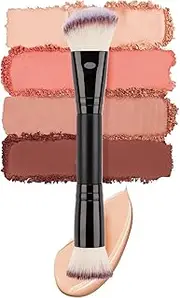 Foundation Brush, Makeup Brush, Sturdy Quality Double-Ended Setting Concealer, Premium Blending Cosmetics, Professional Brushes for Face Travel, Artificial Fiber Aluminum, 17.5x4cm