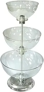 Azar 720302 Three-Tier 8", 10", & 12" Bowl Counter Display with Overall Height 24" & 8" Chrome Base