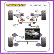 For Peugeot 106 Gti & Rallye Powerflex Poly Bush Kit [11 Bushes, M12 Rear Beam]