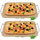 Avanti 38cm Rectangular Pizza Stone W / Rack 2 Pack