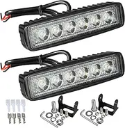 Partsam 6" LED Light Bar White 36W 6500K Super Bright Spot Work Pods Single Row Off Road Driving Fog Boat Light Waterproof SUV ATV 4WD Car Truck Golf Cart 12V 24V IP67 (2pcs)