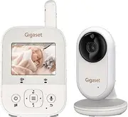 Gigaset Baby 300 Video - Video Baby Monitor with Two-Way Audio - Safe FHSS Technology - 2.8 Inch LCD Screen - Long Battery Life - Night Light - Temperature Sensor, Cream White/Warm Grey