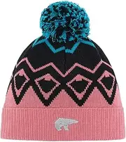 [Eisbär] Ziggy OS Pompom Kids Strawberry Black/Mugoazure Size 53, Pink-Black-Turquoise, One Size