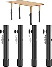 Folding Table Leg Extenders, Stainless Steel Folding Table Leg Risers, 2 Levels Adjustable Table Height Extenders for Rise (Type A 17.3in(44cm))