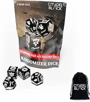 Citadel Black Character Randomizer Dice Set - Randomize Class, Race, & Alignment for Characters or NPCs, Made for Dungeons and Dragons 5th Edition & Other Tabletop Role-Playing Games