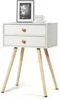 Bedside Table Drawers Side Table Storage Cabinet Nightstand White BODEN