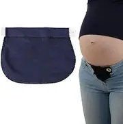 Poemtian Maternity Pants Extender Maternity Pants Belt with Elastic Adjustable Waist Extender Big Belly Waist Expansion Elastic Band Elastic Band (Blue)