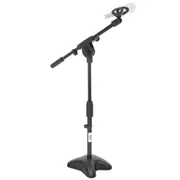 Pyle Universal Compact Microphone Stand - Mic Mount Holder Height Adjustment 19.0� to 26.0� Inch and Telescoping Boom Extension Adjustable Up to 16.0'' w/Knob Style Tension Lock Mechanism