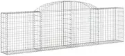 4 Pack Arched Gabion Baskets 300x30x80/100 cm Galvanised Iron for Garden & Outdoor Decor | Rustproof & Durable Planters for Landscaping & Modern Spaces