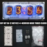 DIY KIT Nixie IN-12 Tube Clock Acrylic Stand Sockets 12/24H 4 Tubes WHITE