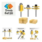 1/4-Inch Shank Tongue and Groove Router Bits Set & Reversible Finger Joint Ro...