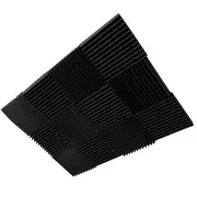 48 Pcs Acoustic Foam Wall Tiles Soundproof Fireproof For Studio Office Black