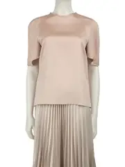 Dusty Pink Wool Short Sleeve Top