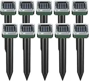 Xuegier Mole Repellent Squirrel Repellent 10 Pack Ultrasonic Snake Repellent Repeller Sonic Mole Deterrent Spikes