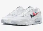 Nike Air Max 90 Multi Swoosh White Crimson Trainers Shoes 39 US 8 FJ4223-100