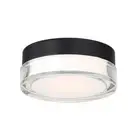 WAC Lighting Flush Mount Ceiling Light 6.25"W Aluminum Black 3500K Cool White