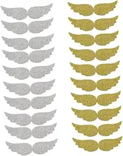 CORHAD 20Pcs Rhinestone Wing Shape Clothing Patches for Clothes Repair DIY Applique Creative Hot Drilling Design for Jackets Bags Shoes and Accessories