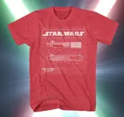 New Star Wars Light Saber Diagram Retro Shirt