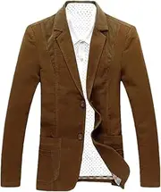 [Generic] Men's Casual Blazer Two Button Lapel Cotton Suit Jacket Lightweight Slim Fit Sport Coat