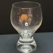 vintage czech bohemian crystal wine glasses NIB Set Of 6