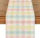 Artoid Mode Blue Pink Table Runner, 13" x 72", Blue/Pink/Yellow