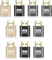 Tuperoymse 10Piece 4K EDID Dummy Plug Headless Ghost Display Emulator Video Card Lock Plate Dummy Display Plug
